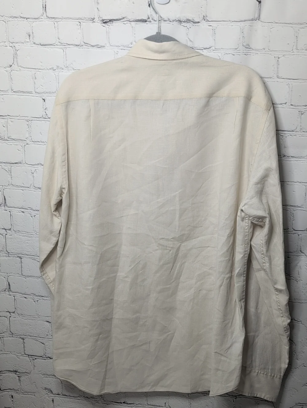 J. Crew Slim Fit Irish Linen Long Sleeve Button Down In Oatmeal/Cream